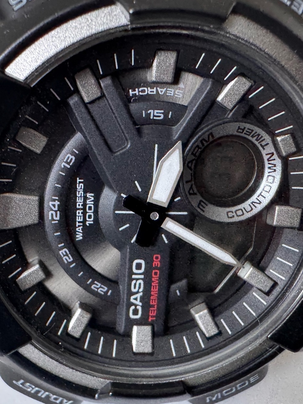 Casio Black and Silver Analog-Digital Sports Watch